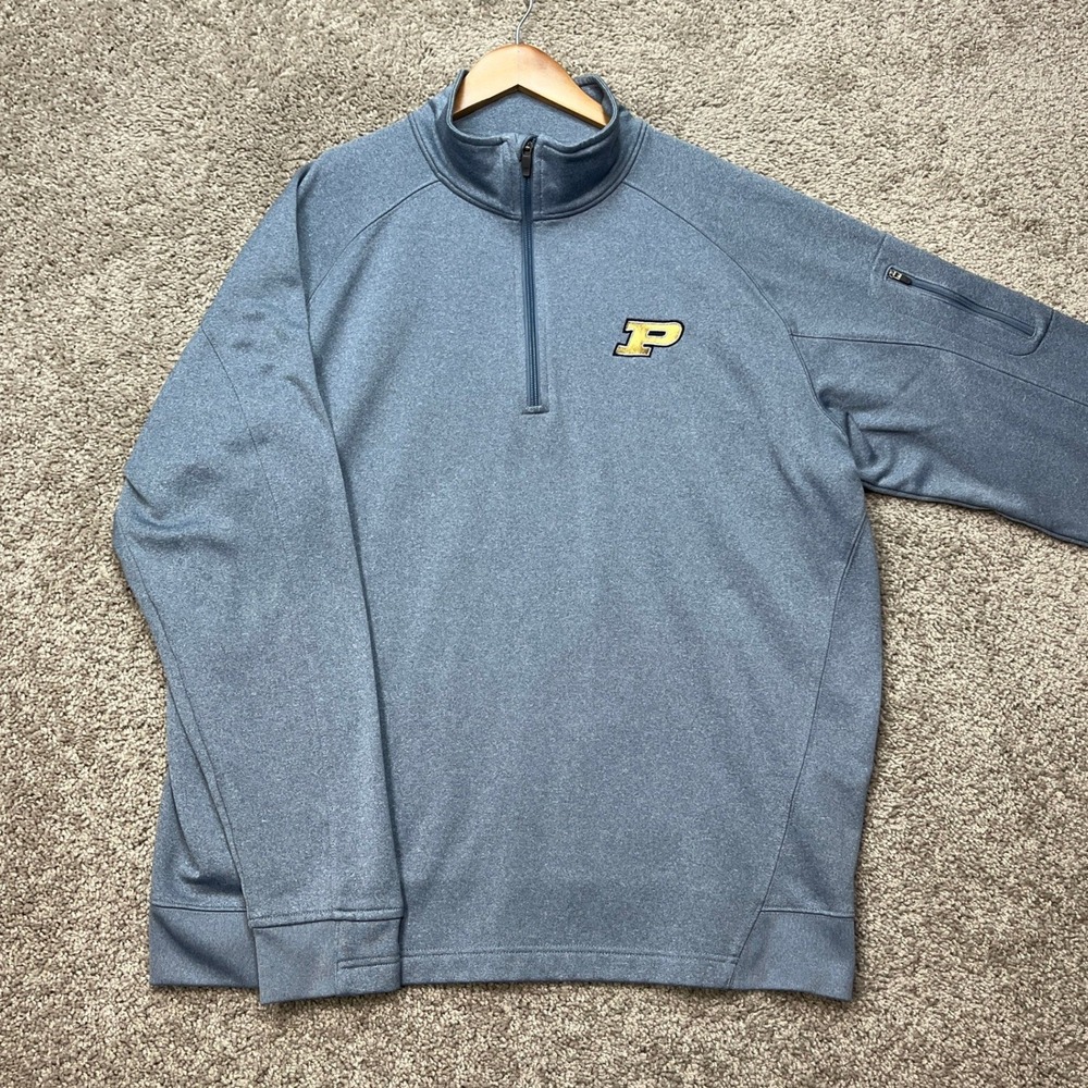 Purdue Boilermakers Sport-Tek Pullover Men XL Blue Long Sleeve Quarter Zip EUC